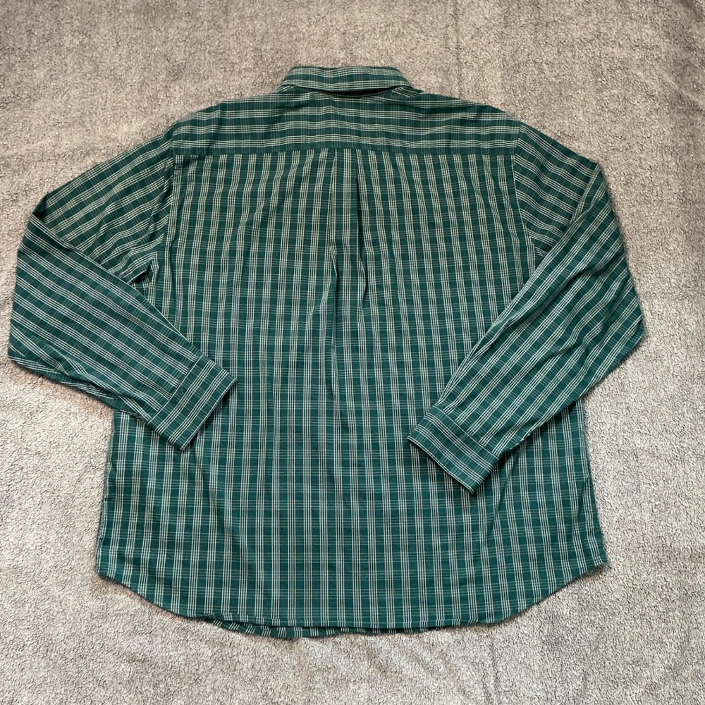 Dockers Mens XXL Green Plaid Long Sleeve Button Down Shirt Pocket Cotton Blend - Picture 7 of 7